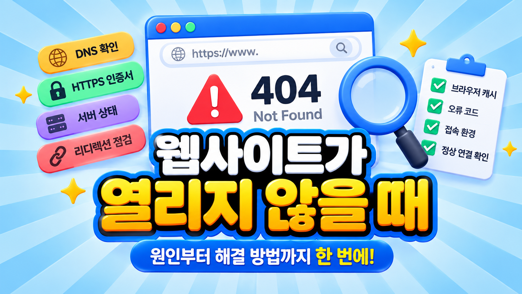 웹사이트 주소가 열리지 않을 때 확인하는 방법 | DNS·HTTPS·HTTP 오류 이해하기
